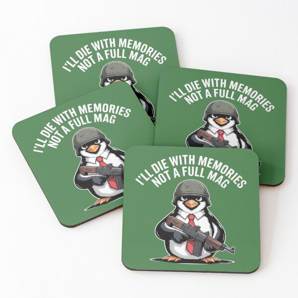 Item preview, I’ll Die With Memories Not A Full Mag – Angry Military Penguin designed and sold by UTkiKK.