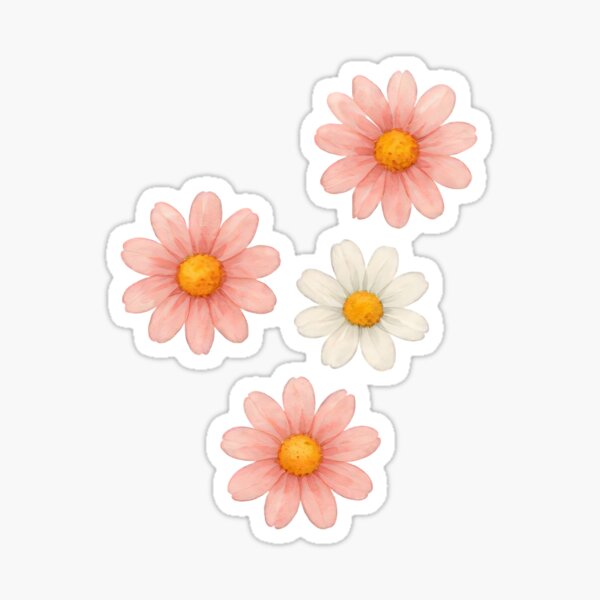 Item preview, Simple Pink and White Watercolor Daisies designed and sold by IraBum.