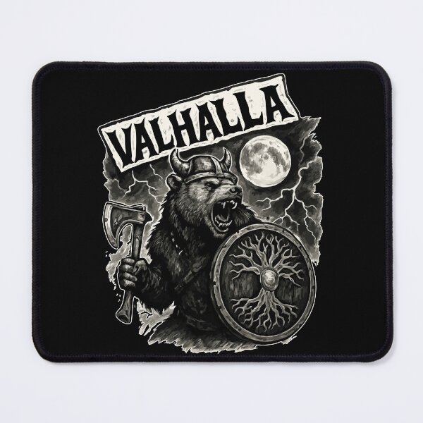 Item preview, Bear Viking Valhalla Norse Monochromatic Goth designed and sold by TomFrontierArt.