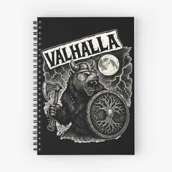 Item preview, Bear Viking Valhalla Norse Monochromatic Goth designed and sold by TomFrontierArt.
