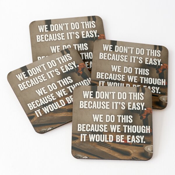 Item preview, We Thought It Would Be Easy – Man Cave Workshop Wall Art designed and sold by BoldlySaid.