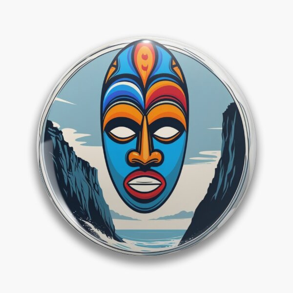 Item preview, Cape Flattery Tribal Mask & Cliffs — Bold Coastal Art Design designed and sold by jelonkaa.