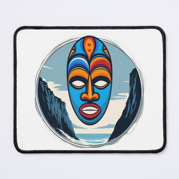 Item preview, Cape Flattery Tribal Mask & Cliffs — Bold Coastal Art Design designed and sold by jelonkaa.