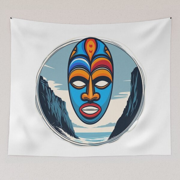 Item preview, Cape Flattery Tribal Mask & Cliffs — Bold Coastal Art Design designed and sold by jelonkaa.
