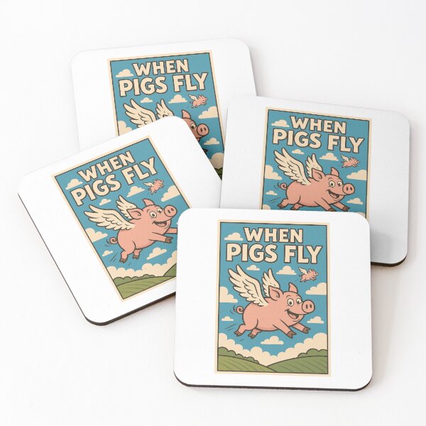 Item preview, Retro Art "When Pigs Fly" designed and sold by Olga H.
