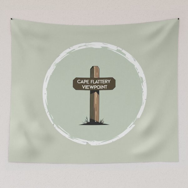 Item preview, Cape Flattery Viewpoint Sign — Minimalist Pacific Northwest Art designed and sold by jelonkaa.