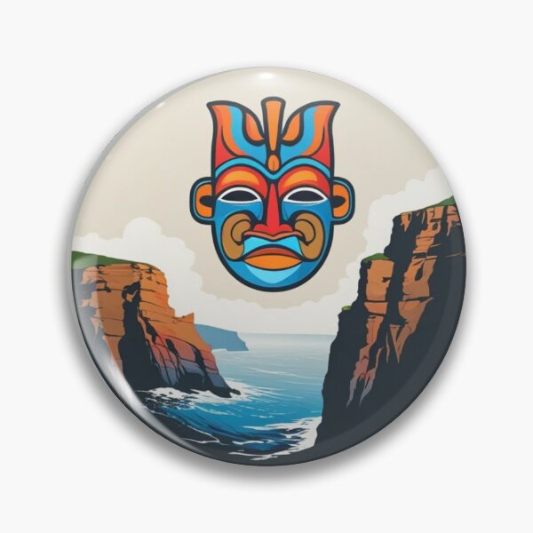 Item preview, Cape Flattery Tribal Mask — Vibrant Coastal Cliffs Artwork designed and sold by jelonkaa.