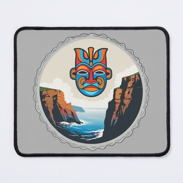 Item preview, Cape Flattery Tribal Mask — Vibrant Coastal Cliffs Artwork designed and sold by jelonkaa.