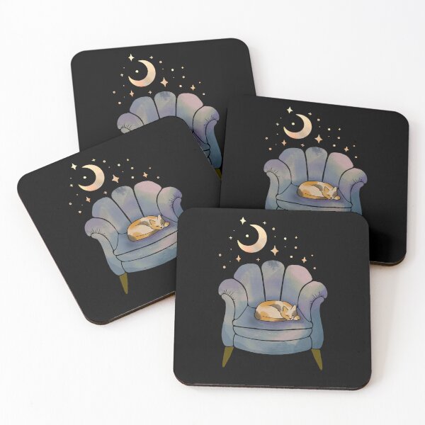 Item preview, Sleepy Armchair Kitty under Stars designed and sold by pinapurri.