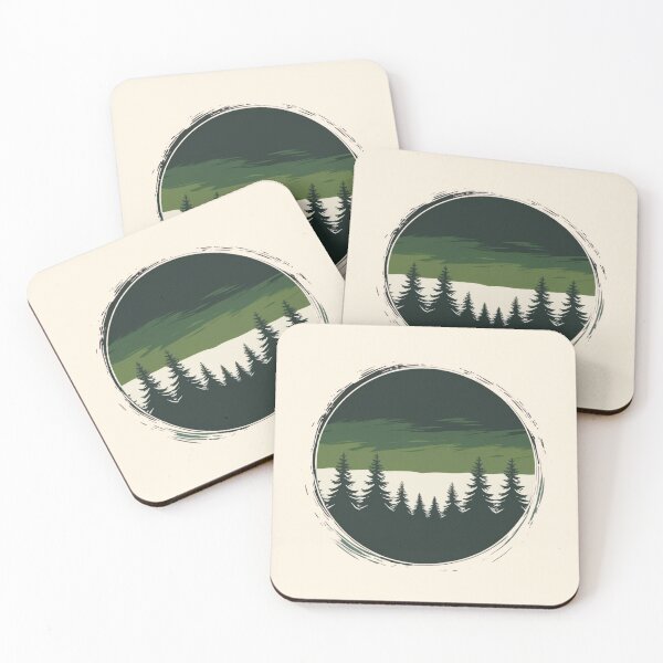 Item preview, Cape Flattery Forest — Minimalist Aurora Borealis Silhouette designed and sold by jelonkaa.