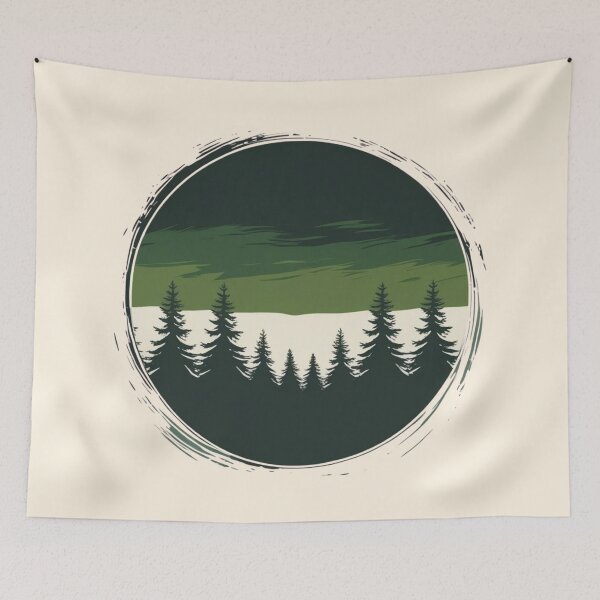 Item preview, Cape Flattery Forest — Minimalist Aurora Borealis Silhouette designed and sold by jelonkaa.