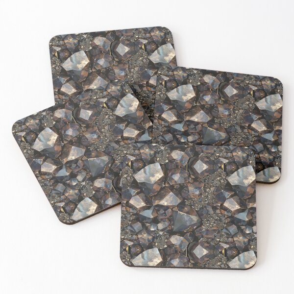 Item preview, telluric smoky quartz gemstone glimmers in gravel designed and sold by EarthenEmbers.