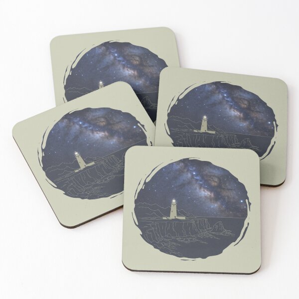 Item preview, Cape Flattery Lighthouse — Milky Way Night Sky Coastal Art Print designed and sold by jelonkaa.