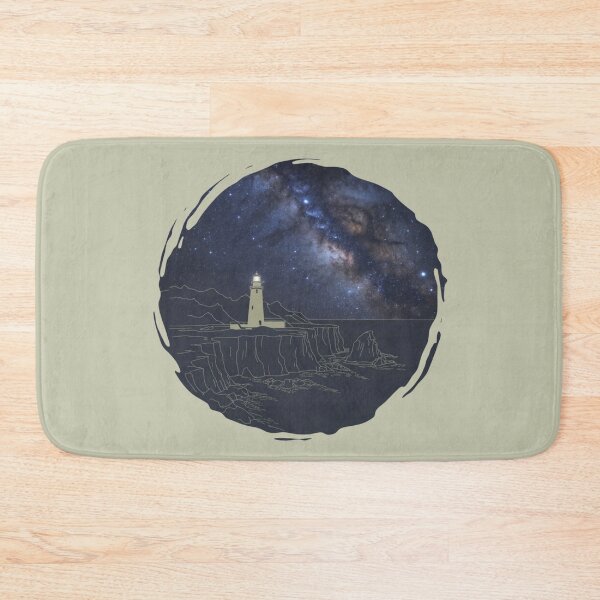 Item preview, Cape Flattery Lighthouse — Milky Way Night Sky Coastal Art Print designed and sold by jelonkaa.