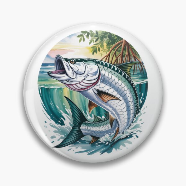 Item preview, Tarpon Saltwater Legend – Jumping Sportfish with Tropical Bottom designed and sold by FusiTink.