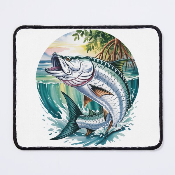 Item preview, Tarpon Saltwater Legend – Jumping Sportfish with Tropical Bottom designed and sold by FusiTink.