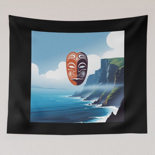 Item preview, Cape Flattery Tribal Mask – Mystical Coastal Cliffs Art Design designed and sold by jelonkaa.