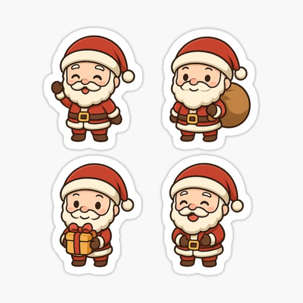 Item preview, Cute Chibi Christmas Santa Stickers designed and sold by IttyChibi.
