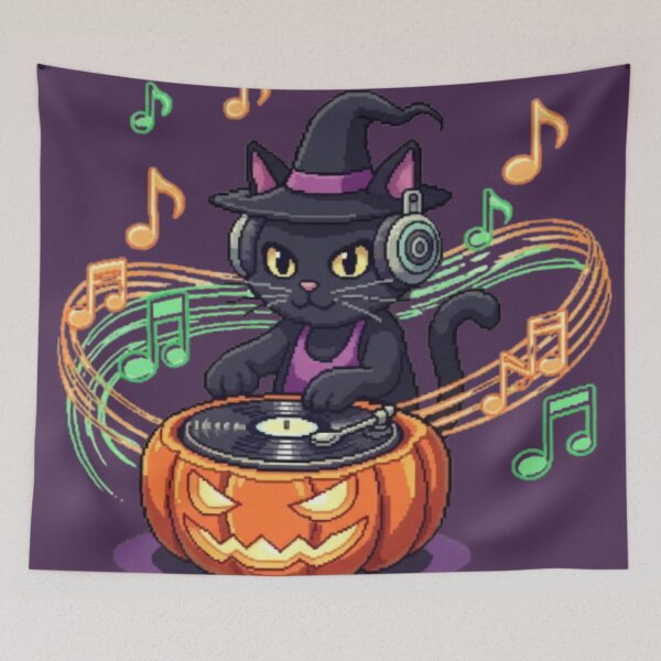 Item preview, Dj cat halloween designed and sold by veejiras.