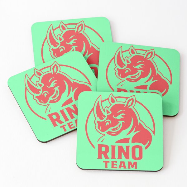 Item preview, Rino Team – Fierce Red Monochrome Rhino Mascot Logo designed and sold by VALQUIRIAMX.