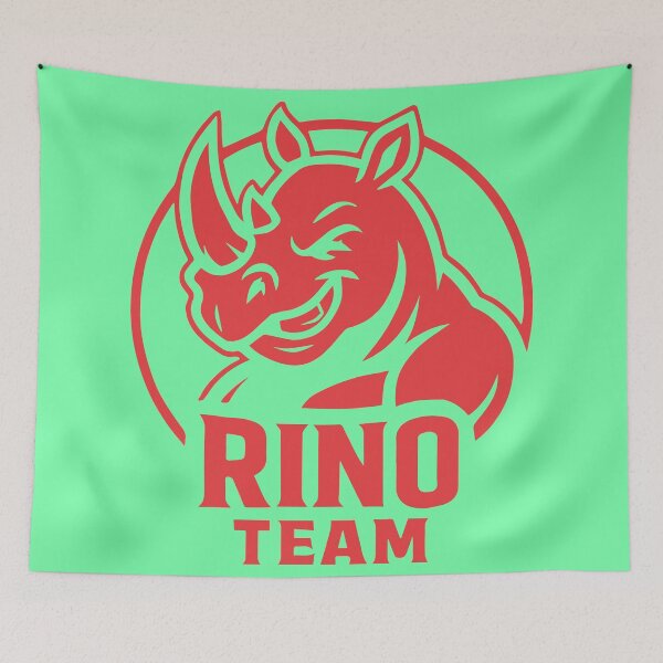 Item preview, Rino Team – Fierce Red Monochrome Rhino Mascot Logo designed and sold by VALQUIRIAMX.