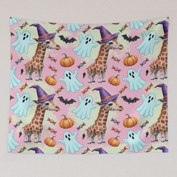 Item preview, A playful giraffe Halloween pattern designed and sold by YourSocialBae.