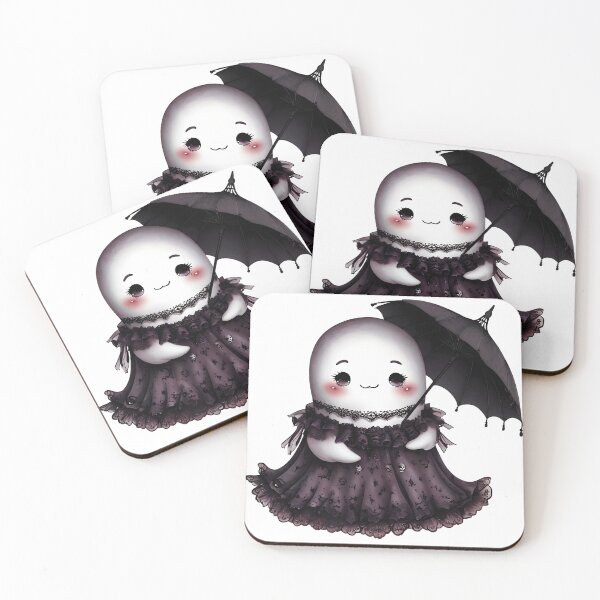 Item preview, Kawaii Goth Ghost in Lace and Umbrella designed and sold by The Crazy Cat Lady.