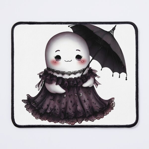 Item preview, Kawaii Goth Ghost in Lace and Umbrella designed and sold by The Crazy Cat Lady.
