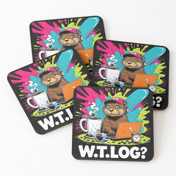 Item preview, W.T.LOG? – Overcaffeinated Otter Office Chaos Meme Design designed and sold by jelonkaa.
