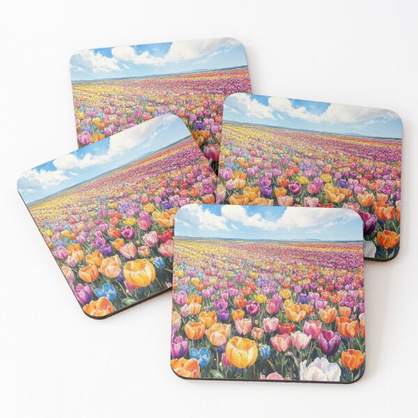 Item preview, A vibrant field of tulips in various colors designed and sold by anytka.