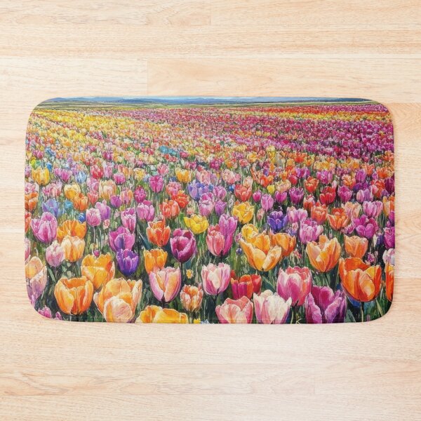 Item preview, A vibrant field of tulips in various colors designed and sold by anytka.
