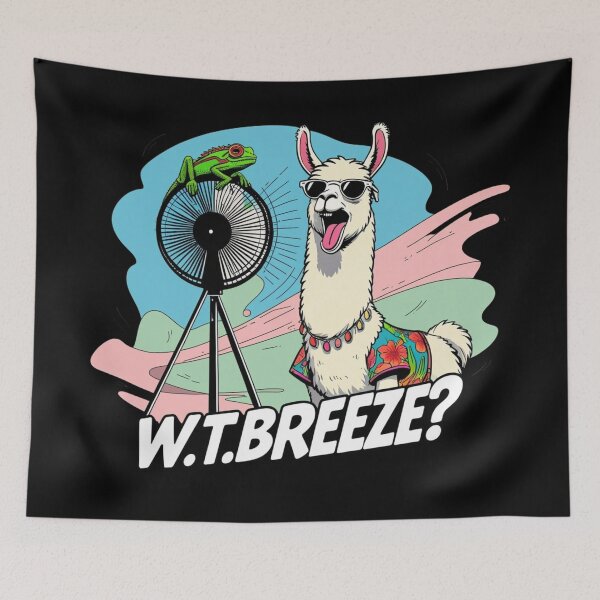 Item preview, W.T.BREEZE? – Surreal Llama Fan Art with Tropical Vibes designed and sold by jelonkaa.