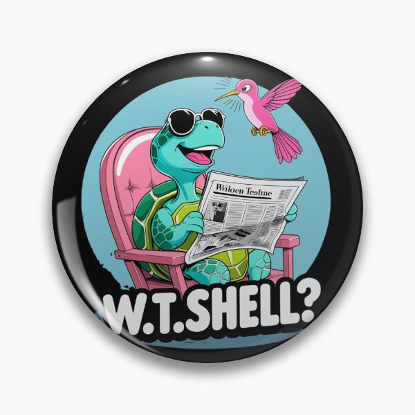 Item preview, W.T.SHELL? – Cool Turtle Reading Funny Cartoon Design designed and sold by jelonkaa.