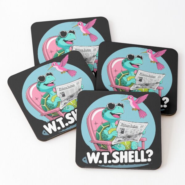 Item preview, W.T.SHELL? – Cool Turtle Reading Funny Cartoon Design designed and sold by jelonkaa.