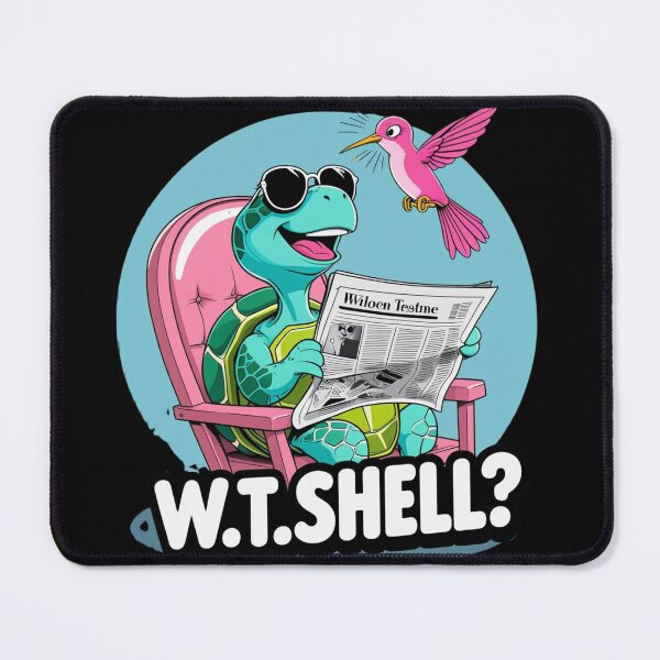 Item preview, W.T.SHELL? – Cool Turtle Reading Funny Cartoon Design designed and sold by jelonkaa.