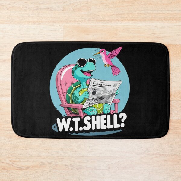 Item preview, W.T.SHELL? – Cool Turtle Reading Funny Cartoon Design designed and sold by jelonkaa.
