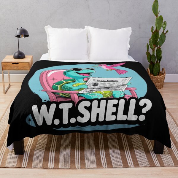 Item preview, W.T.SHELL? – Cool Turtle Reading Funny Cartoon Design designed and sold by jelonkaa.