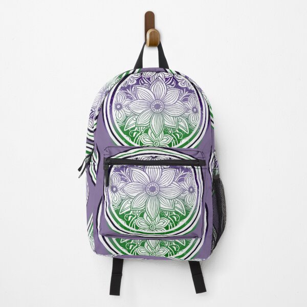 Item preview, Daisy flowers batik Suffragette Purple and Green designed and sold by AuroraXGreen.