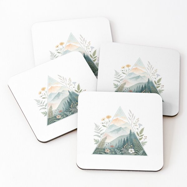 Item preview, Watercolor Mountain Landscape with Wildflowers designed and sold by asliberry.