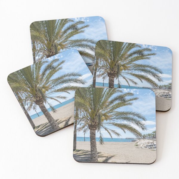 Item preview, Tropical Palm Tree on Málaga Beach – Serene Coastal View of Southern Spain designed and sold by Compass and a Camera.