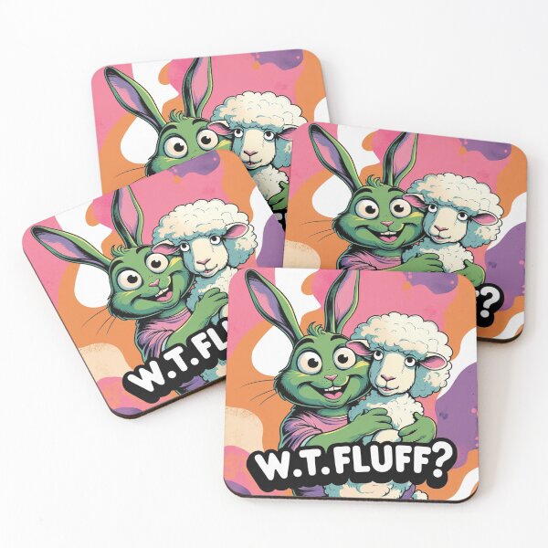 Item preview, W.T.FLUFF? – Cute Bunny and Sheep Funny Design designed and sold by jelonkaa.