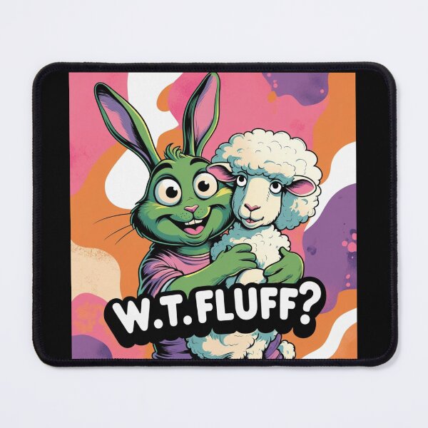 Item preview, W.T.FLUFF? – Cute Bunny and Sheep Funny Design designed and sold by jelonkaa.
