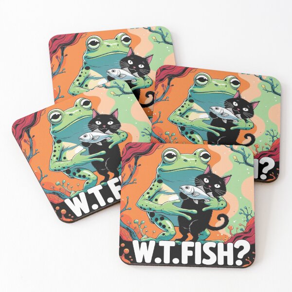 Item preview, W.T.FISH? – Surreal Frog Cat Fish Funny Design designed and sold by jelonkaa.