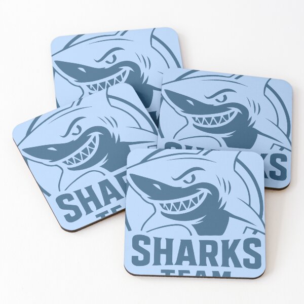 Item preview, Sharks Team – Bold Monochrome Shark Mascot Logo designed and sold by VALQUIRIAMX.