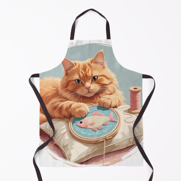 Item preview, Ginger Cat with Embroidery Hoop – Cozy Needlework Art designed and sold by jelonkaa.