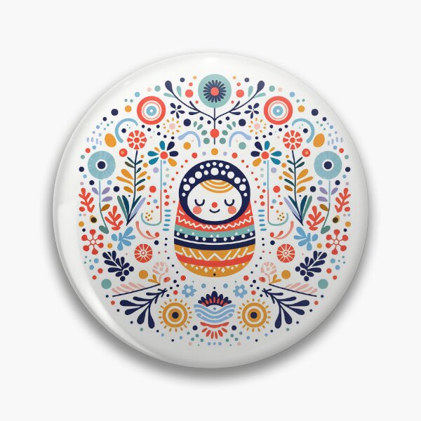 Item preview, Serene Folk Art Swaddled Baby - Detailed Bright Colours on White - Scandinavian Folk Art by heidiannemorris © designed and sold by FOLK ART FUSION by heidiannemorris.
