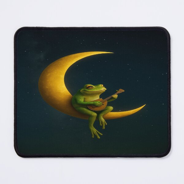 Item preview, Moonlit Frog Bard - Mandolin serenade under the stars designed and sold by EarthandOcean.