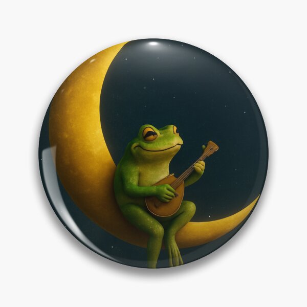 Item preview, Moonlit Frog Bard - Mandolin serenade under the stars designed and sold by EarthandOcean.