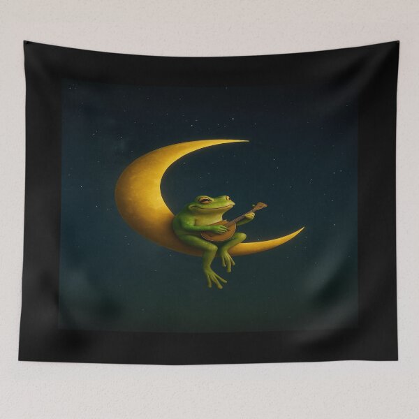 Item preview, Moonlit Frog Bard - Mandolin serenade under the stars designed and sold by EarthandOcean.
