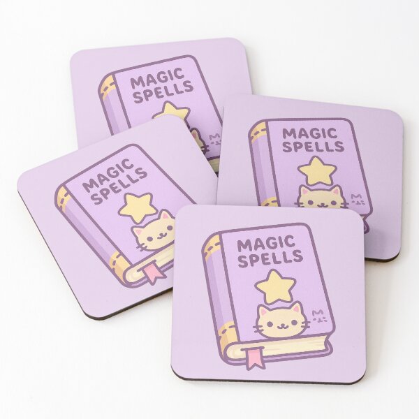 Item preview, Magic Spell Book – Cute Pastel Floating Book with Cat and Sparkles designed and sold by Queen Kaffeine.